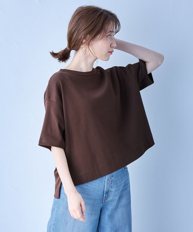 ANY L フライスワイドTシャツ ブラウン