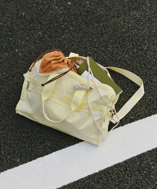 LeSportsac DELUXE MED WEEKENDER MH/ロゴジャガードライムスナイデル ロゴジャガードライムスナイデル