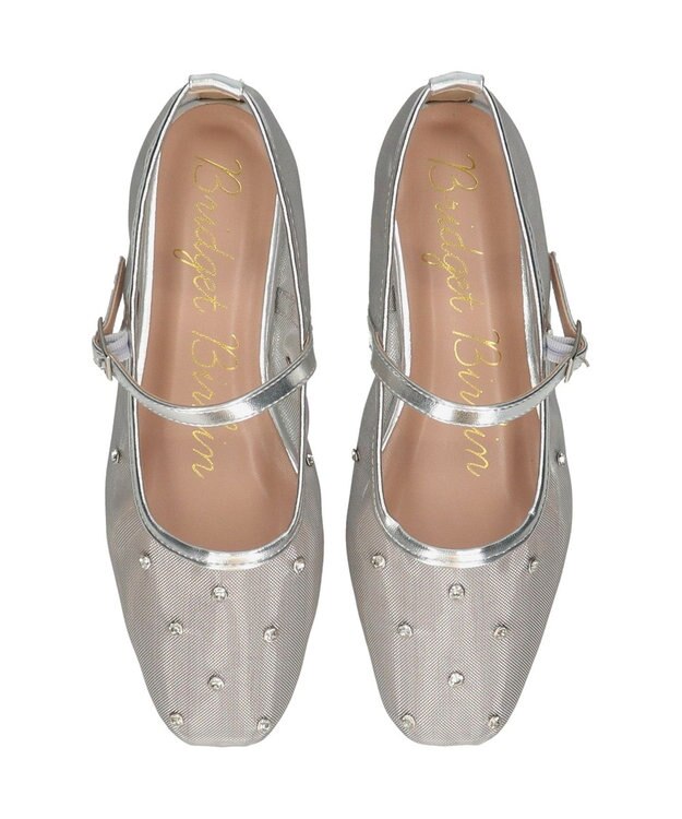 Bridget Birkin 【Bridget Birkin】ドットビジューチュールフラットシューズ シルバー雑材