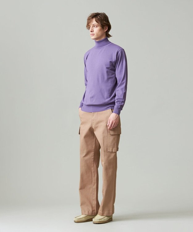 J.PRESS MEN 【ストレッチ性 / イージーケア】【FLEX YARN】タートルネックニット パープル系