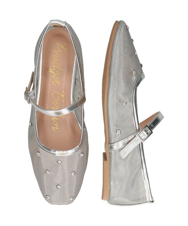 Bridget Birkin 【Bridget Birkin】ドットビジューチュールフラットシューズ シルバー雑材