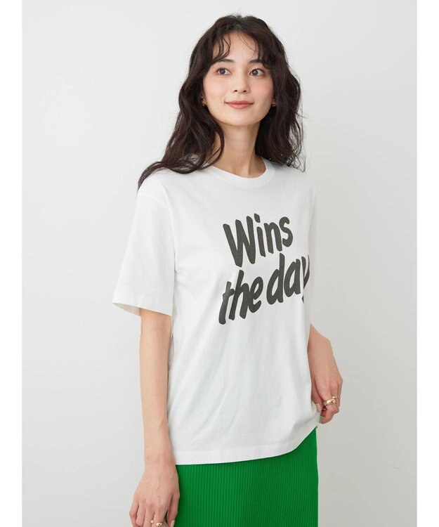 AMERICAN HOLIC Ｏｎｅ　ｗｏｒｄ　ロゴカットプルオーバー Off White