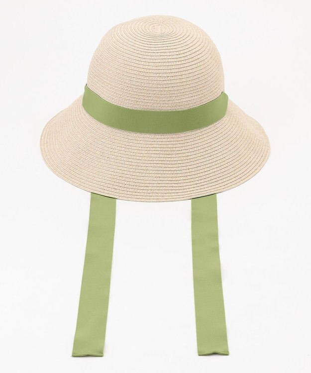 #Newans 【UVカット/洗える】リボン2本つきサマーハット ベージュ