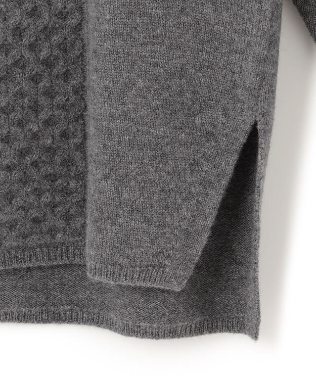 23区 【洗える】ウールカシミヤブレンド チュニック ニット ライトグレー系