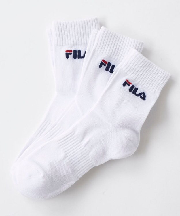 FILA GOLF／marie claire 【FILA GOLF】ジャカードデザイン３Ｐミドルソックス ホワイト