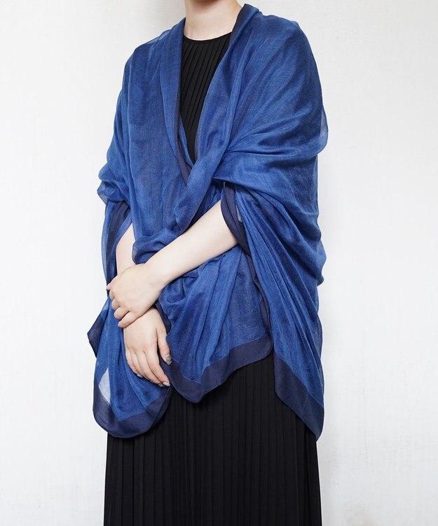 muto frame シルクカシミヤストール frame blue