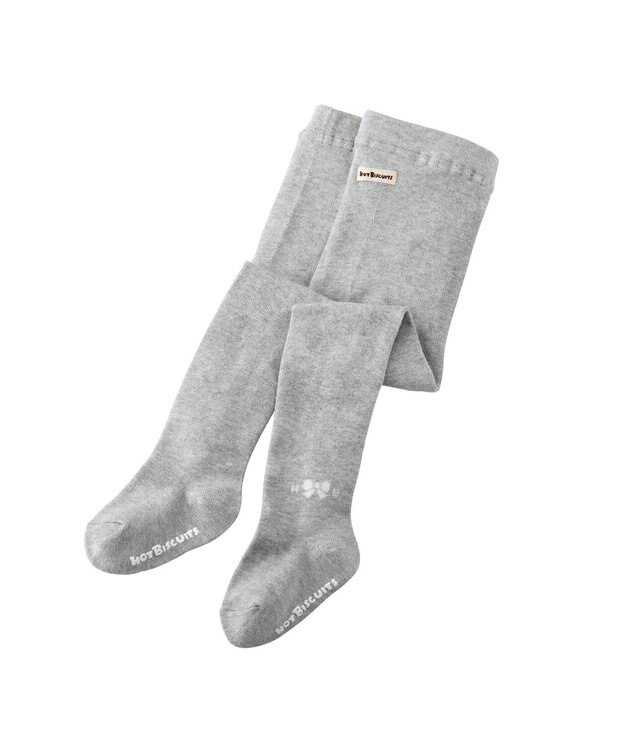 MIKI HOUSE HOT BISCUITS 【80-120cm】 ワンポイントリボン タイツ グレー