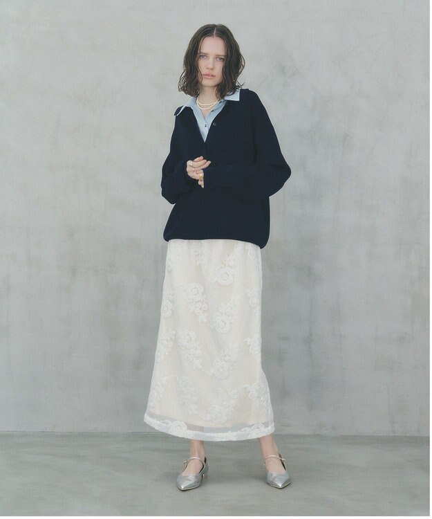 YECCA VECCA 2wayレイヤード風ポロニット Navy
