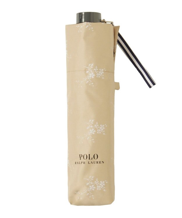 MOONBAT 【遮熱・遮光】POLO RALPH LAUREN(ポロ ラルフローレン)フローラル 花柄 晴雨兼用 雨傘  折りたたみ傘 簡単開閉 ベージュ