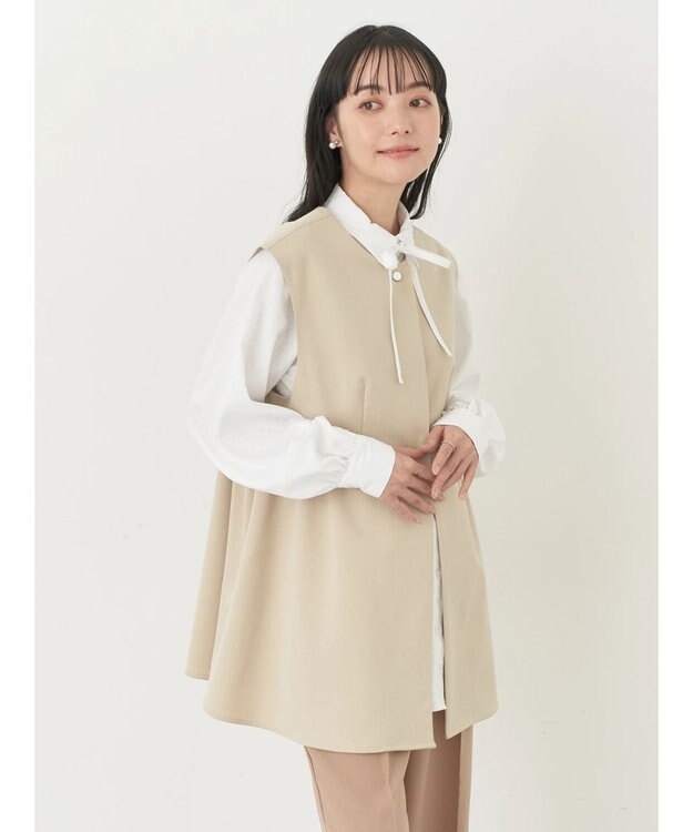 earth music&ecology ペプラムジレ Beige