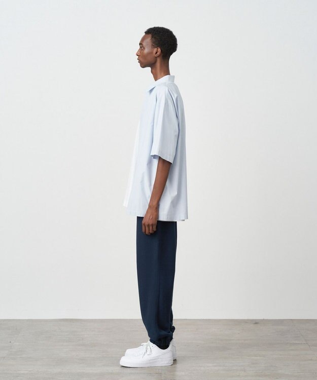 ATON SUVIN BROAD | オーバーサイズシャツ - UNISEX SAX STRIPE