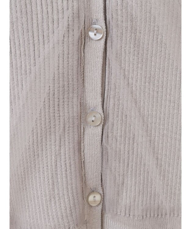 earth music&ecology チュールドッキングノースリカーディガン Light Gray