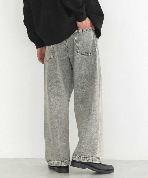 CRAFT STANDARD BOUTIQUE ハイブリーチケミカル加工デニムワイドパンツ Black