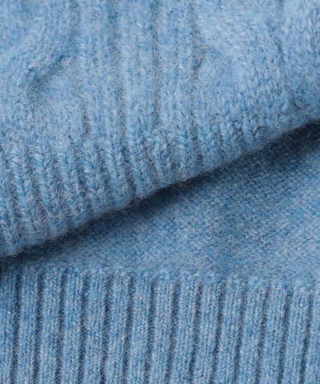 JOSEPH ABBOUD 【暖か・軽量】カシミヤブレンド クルーネック ニット ターコイズブルー系