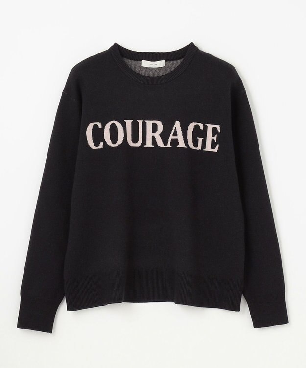 ANY 【洗濯機可】スウェットライクロゴニット ブラック