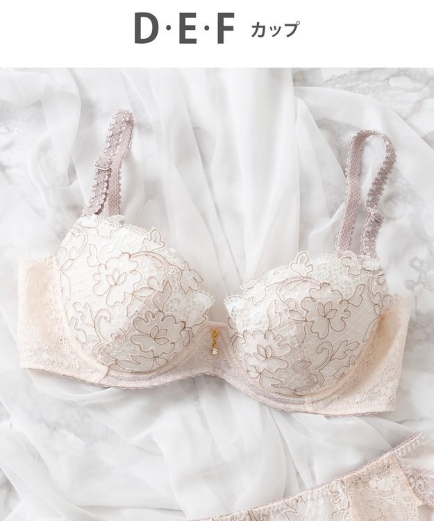 Wing Wing Lesiage　【2710シリーズ】ブラジャー　クチュール感あふれる贅沢な総レース　ウイング／ワコール　PB2710 カカオ