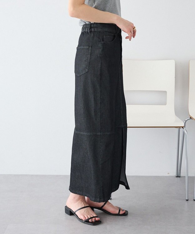 CRAFT STANDARD BOUTIQUE アシンメトリーデニムスカート Black