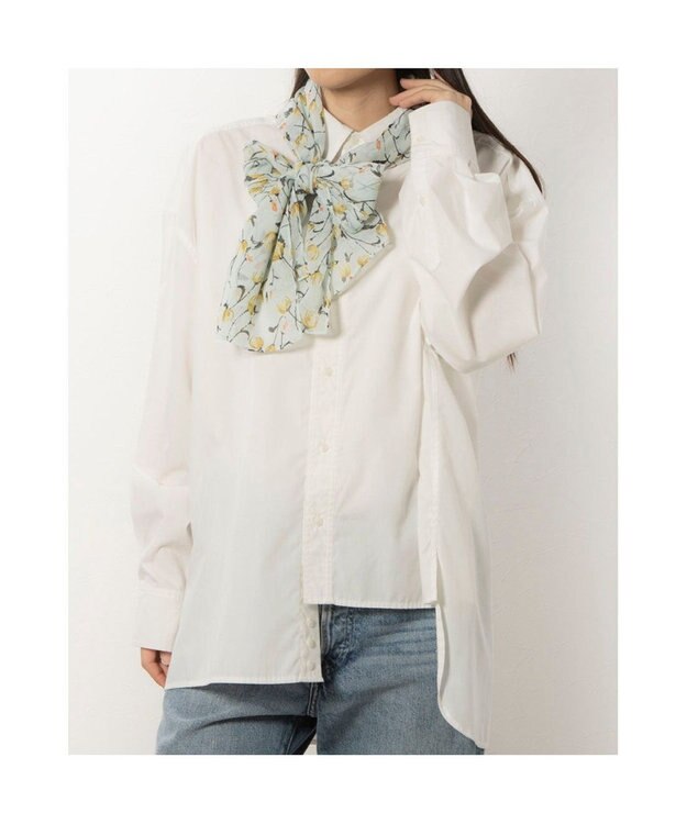 UNBILLION カシュネ cache nez / 花柄シフォンスカーフ サックスブルー