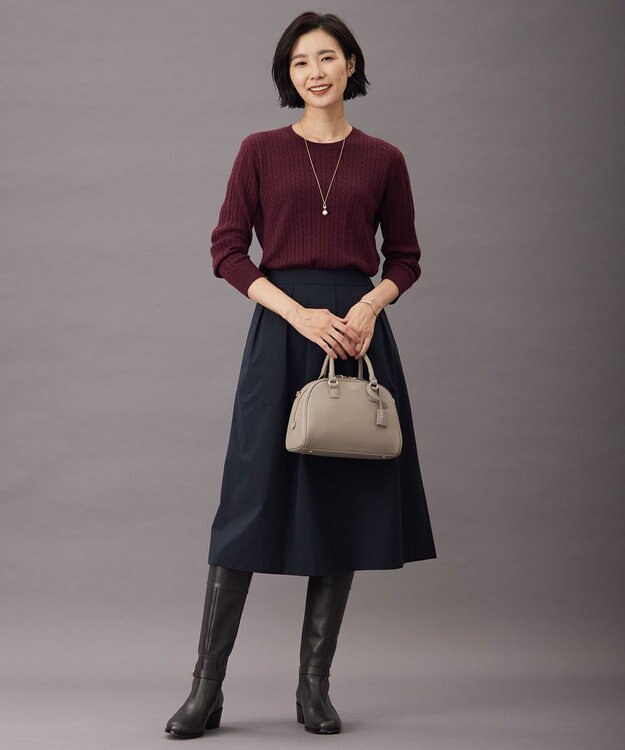 J.PRESS LADIES 【洗える】KNIT BASIC クルーネック ニット ワイン系