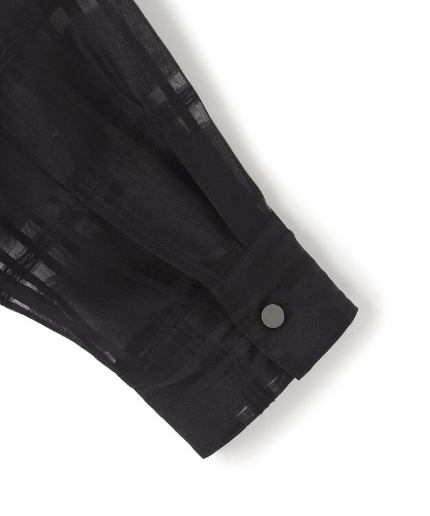 ICB 【洗える】シアードビーチェックブルゾン ブラック系チェック