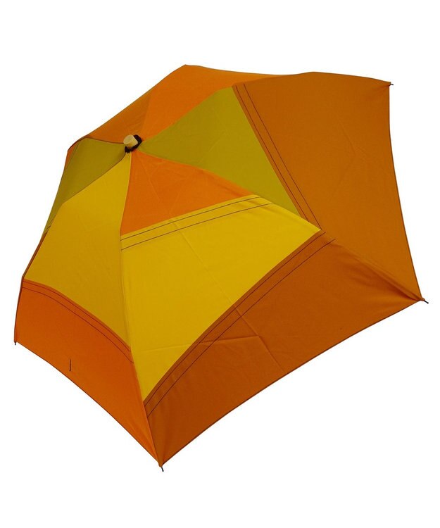 +RING 【限定/日本製】レディース向け パッチワーク プラスリング 折傘50cm ORG SR319 オレンジ