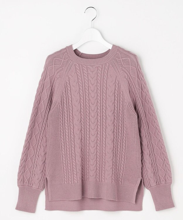 ANY SIS ケーブル ニット プルオーバー ピンク