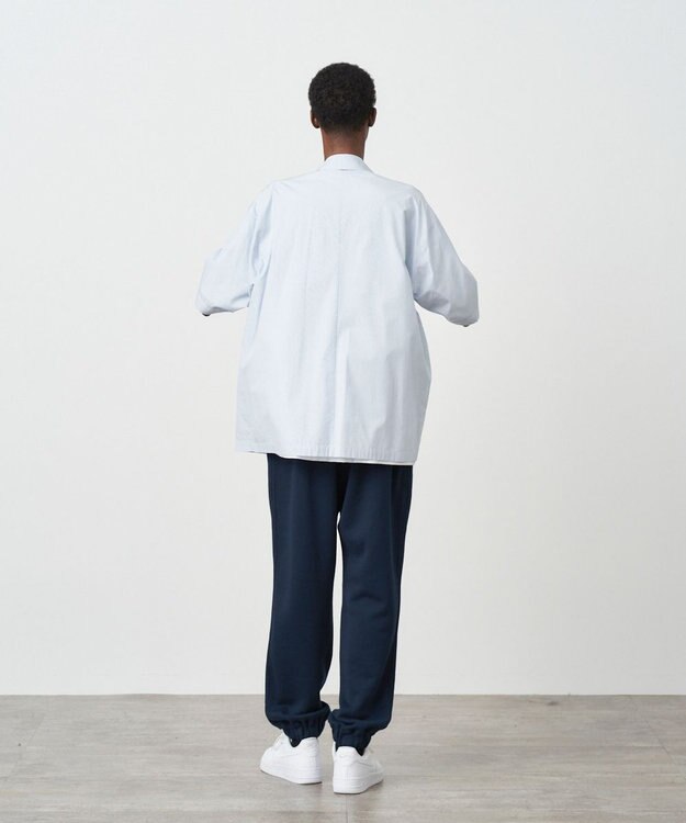 ATON SUVIN BROAD | オーバーサイズシャツ - UNISEX SAX STRIPE