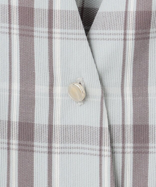 ANY SIS S 【洗える】ピケチェックT ブラウス ライトグリーン系3