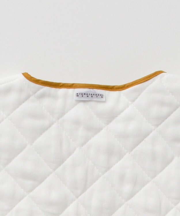 京和晒綿紗 【BABY】ベビーガーゼスリーパー　（脱脂綿キルト）　2重合わせ マスタードバイアス