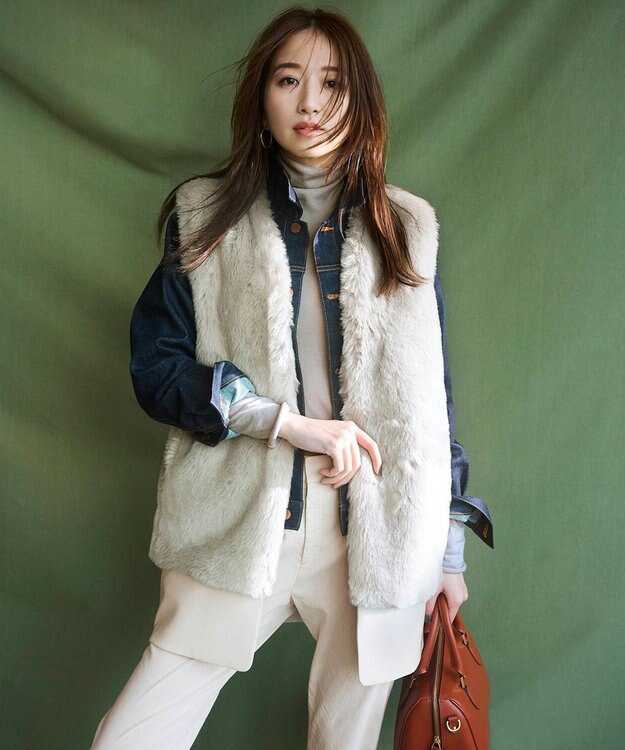 23区 【CLASSY.1月号掲載】スムージーコットン シアー ニット ベージュ系