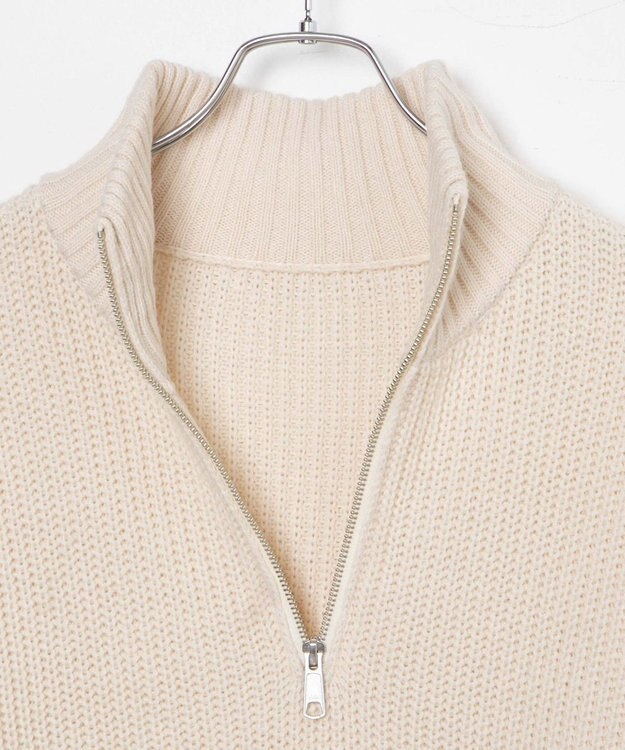 WEGO ルーズフィットハーフZIPプルオーバー ホワイトアイボリー