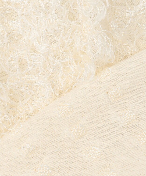 BEIGE， LYCORIS / カットフリンジ Vネックニット Ecru