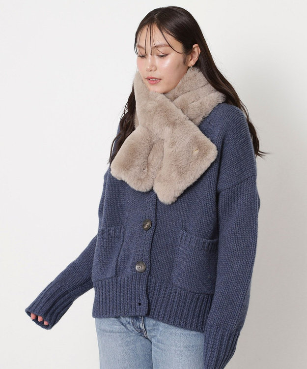 MOONBAT 【FUDGE11月号掲載】PAUL & JOE ACCESSOIRES フェイクファービッグマフラー モカブラウン