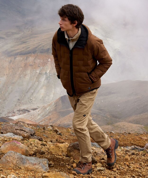 JOSEPH ABBOUD MOUNTAIN 【ストレッチ/リバーシブル/撥水/軽量/ライナードッキング対応】２ＷＡＹストレッチ ダウンジャケット キャメル系