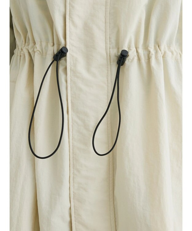 Green Parks フーデットロングコート Ecru