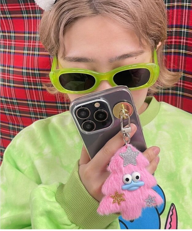 WEGO ミニキラリンツリーモンスターぬいぐるみキーホルダー ピンク