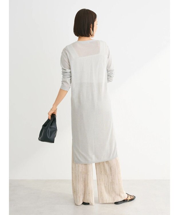 Green Parks 推しニット　ロング丈カーディガン Gray Mixture