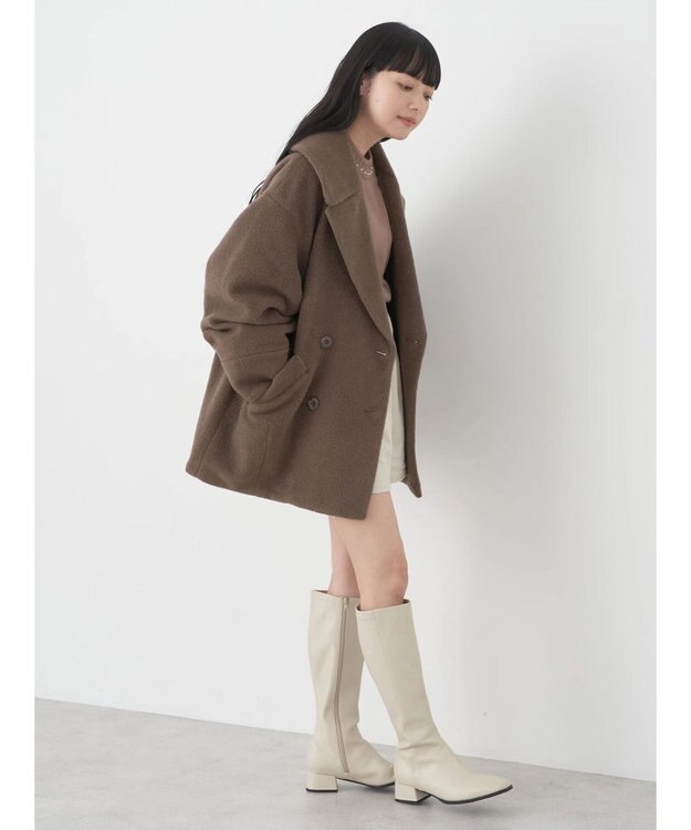 earth music&ecology ＢＩＧカラーコクーンコート Mocha