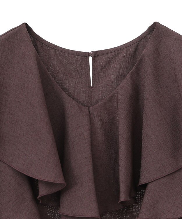 AMERICAN HOLIC イージーケアフリルシャツ Chocolat