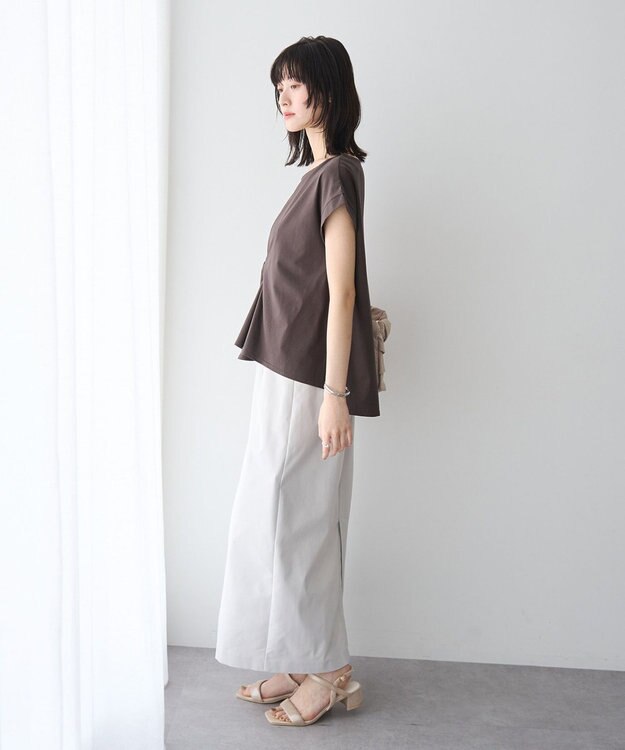 YECCA VECCA ピン付きドレープカットソー Charcoal Gray
