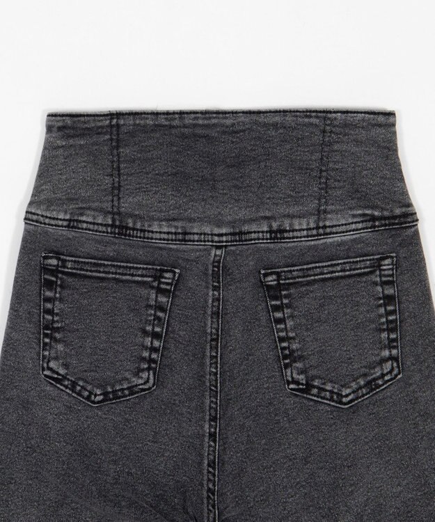 WEGO 【ストレッチ/美脚/脚長シルエット/XSSMサイズ展開】ハイウエストストレッチフレアデニムパンツ ブラックその他