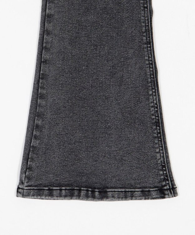 WEGO 【ストレッチ/美脚/脚長シルエット/XSSMサイズ展開】ハイウエストストレッチフレアデニムパンツ ブラックその他