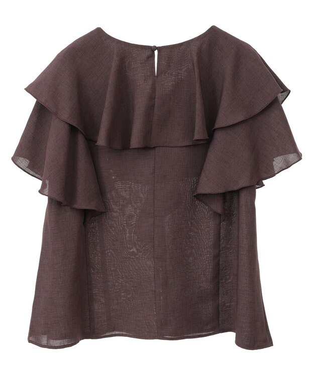 AMERICAN HOLIC イージーケアフリルシャツ Chocolat