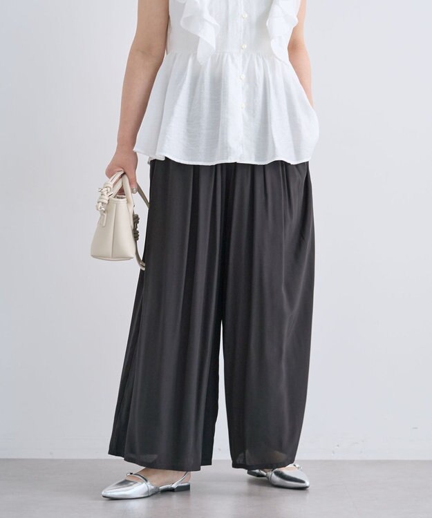 Green Parks 接触冷感シルキータッチローンスカーチョ Black