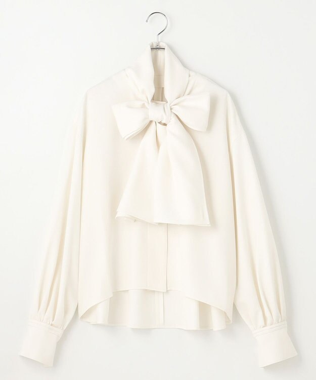 #Newans 【洗濯機可】ビックリボンパウダリーブラウス ホワイト