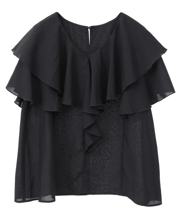 AMERICAN HOLIC イージーケアフリルシャツ Black