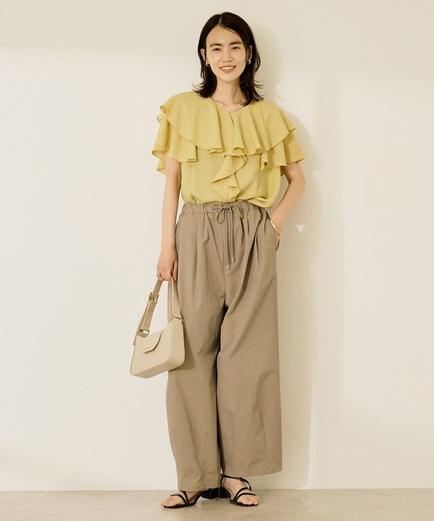 AMERICAN HOLIC イージーケアフリルシャツ Mustard