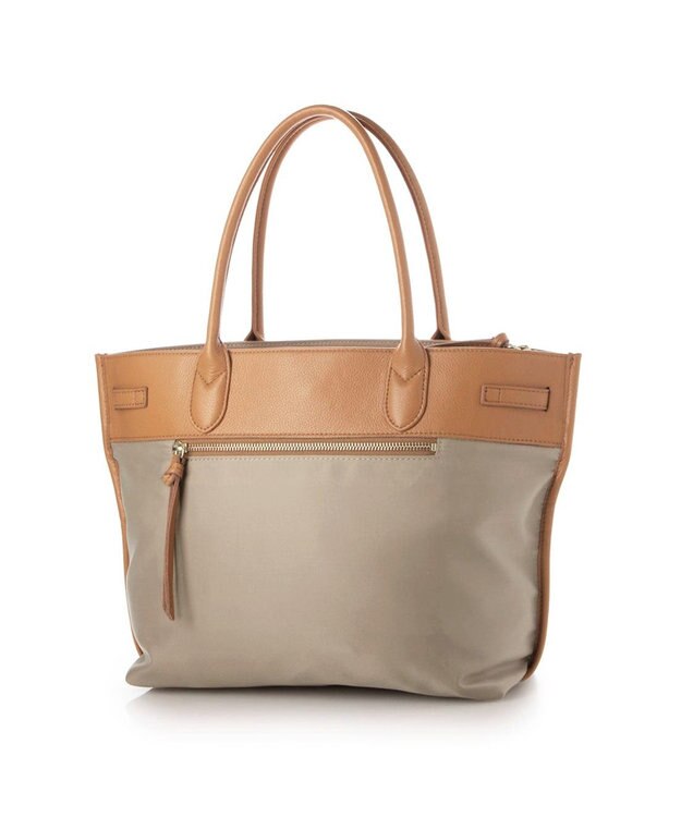 UNBILLION 【テレビ ドラマ着用アイテム】ペルケ perche / ナイロン牛革ヒネリ金具トートバッグ ベージュ