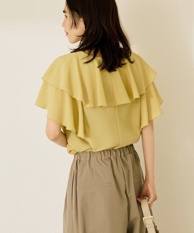 AMERICAN HOLIC イージーケアフリルシャツ Mustard