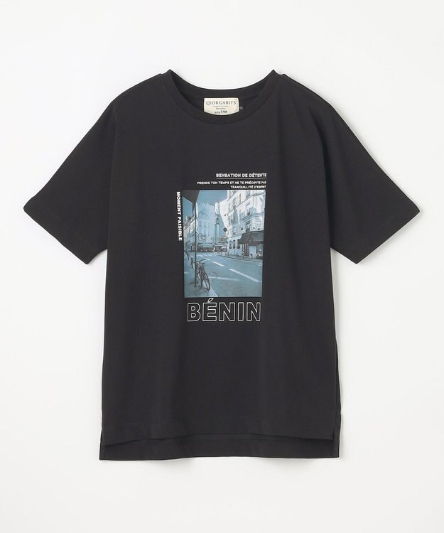 ANY L オーガビッツロゴ・フォトTシャツ ブラック×フォト